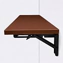 Metal Folding Table,Wall-Mounted Drop Leaf Table,Wall Mounted Desk for Hospital, Hotel Home Office Fold Up Table Desk,Folding Design,Space Saving.(Size:L60*W30cm) (Brown 623038)