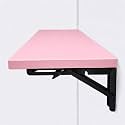 Metal Folding Table,Wall-Mounted Drop Leaf Table,Wall Mounted Desk for Hospital, Hotel Home Office Fold Up Table Desk,Folding Design,Space Saving.(Size:L60*W30cm) (Pink 623036)