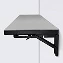 Metal Folding Table,Wall-Mounted Drop Leaf Table,Wall Mounted Desk for Hospital, Hotel Home Office Fold Up Table Desk,Folding Design,Space Saving.(Size:L60*W30cm) (Black 626030)