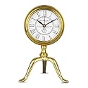 Metal Gold Handcrafted Chrono Analog Table Clock