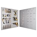 Metal Pegboard Wall Organizer, 12 x 24 in, Silver, 4 Pack