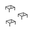 TechSrmaji Metal Plant Stand for Balcony, Set of 3 Pot Stand for Outdoor Plants, Heavy Duty Indoor Pot Stands Plant, Rust Free Iron, Indoor Outdoor Plant Stand, Gamla Stand for Plants (Black)
