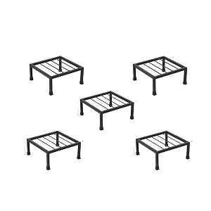 techsrmaji metal plant stand for balcony set of 5 pot stands for outdoor and indoor plants heavy duty rust-free iron gamla stand black