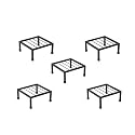 TechSrmaji Metal Plant Stand for Balcony, Set of 5 Pot Stands for Outdoor and Indoor Plants, Heavy Duty Rust-Free Iron, Gamla Stand (Black)