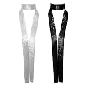 Metal Sequin Ties for Women Long Skinny Scarves, Sparkly Glitter Scarf Necktie Belt for Party Prom Wedding Daily