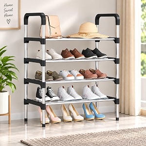 Metal Shoe Rack for Home - Adjustable