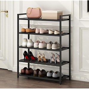 metal shoe rack stand for home storage easy assembly 5 tier