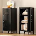 Metal Storage Locker,35.4" H Home Office Storage Lockers for Employees with 1 Locking Door ＆ 2 Adjustable Shelves,File Storage Cabinets forGarage, School, Office, Gym (Black)