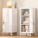 Metal Storage Locker,35.4" H Home Office Storage Lockers for Employees with 1 Locking Door ＆ 2 Adjustable Shelves,File Storage Cabinets forGarage, School, Office, Gym (White)