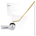 Metal Toilet Handle Lever Replacement, Universal Side Mount, Silver Chrome