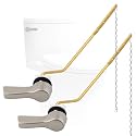 Metal Toilet Handle Replacement, 2PCS Universal Side Mount, Brushed Nickel