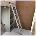 Metal Twin Bunk Ladder for Bedroom Dorm RV Motorhomes Gray Climbing Ladder for Elderly Adults Teens and Kids 68.8" High Floor+Hook Included