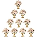 Metal Vases for Table Centerpieces, Hewory Gold Compote Pedestal Vase Floral Container Bulk, Brass Mini Footed Bowl Flower Holders Center Pieces for Wedding Birthday Party Anniversary (10pcs, 5in)