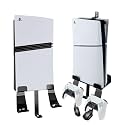 Metal Wall Mount for PS5/PS5 Slim/ PS5 Pro, Behind TV Wall Holder Bracket Kit Compatible with PlayStation 5/5 Slim Disc & Digital Edition Console (Black)