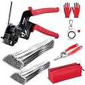 205-Piece Metal Zip Ties Tool Kit：With 304 Stainless Steel Zip Ties