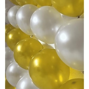 metallic balloons best for birthday parties wedding engagement anniversary baby shower bachelor party festivals and many more occasions pack of 100 golden white