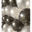Metallic Balloons Best for Birthday, Parties, Wedding, Engagement, Anniversary, Baby Shower, Bachelor Party, Festivals and Many More Occasions (Pack of 220, Black White)