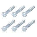 METALLIXITY Hex Bolts (3/8-24x2) 6Pcs, Carbon Steel Zinc Plated Partial Threaded, UNF Fine Thread Hex Head Screw Bolt - for Furniture Repair, Silver