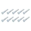 METALLIXITY Hex Bolts (1/4-28x1-1/2) 10Pcs, Grade 2 Carbon Steel Zinc Plated Partial Threaded, UNF Fine Thread Hex Head Screw Bolt - for Furniture Repair, Silver