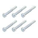 METALLIXITY Hex Bolts (3/8-24x2-1/2) 6Pcs, Grade 5 Carbon Steel Zinc Plated Partial Threaded, UNF Fine Thread Hex Head Screw Bolt - for Furniture Repair, Silver