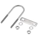 METALLIXITY U Bolts 2 Sets (M8x44x129mm),Round U Bolt with Accessories