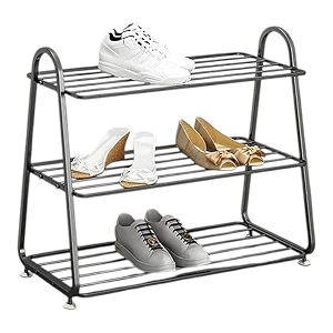 MetalTouch 3-Tier Metal Shoe Rack for Entryway
