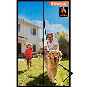 metaonly fiberglass magnetic screen door mesh 3834 x 8234 - fits 3634 x 8034 door size works for patio sliding door keeps bug mosquito out fresh air flow black
