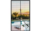 METAONLY Fiberglass Magnetic Screen Door Mesh 34" x 82" - Fits 32" x 80" Door Size, Works for Patio, Sliding Door, Keeps Bug Mosquito Out, Fresh Air Flow, Black