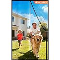 METAONLY Magnetic Screen Door Mesh 38" x 82" - Fits 36" x 80" Door Size, Works for Patio, Sliding Door, Keeps Bug Mosquito Out, Fresh Air Flow, Black with Stay-Open Straps