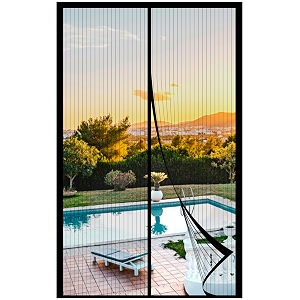 metaonly magnetic screen door mesh works for patio sliding door keeps bug mosquito out fresh air flow fits 3834 x 8034 door - curtain size 4034 x 8234 black