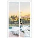 METAONLY Magnetic Screen Door Mesh, Works for Patio, Sliding Door, Keeps Bug Mosquito Out, Fresh Air Flow, Fits 72" x 80" Door - Curtain Size 74" x 82", White