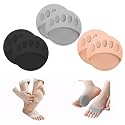 Metatarsa Foot Pads Reusable Soft Ball of Foot Cushions Forefoot Pads for Women Prevention Pain Relief Honeycomb Fabric Foot Pads (Black-Beige-Gray)