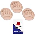 Metatarsa Foot Pads Reusable Soft Ball of Foot Cushions Forefoot Pads for Women Prevention Pain Relief Honeycomb Fabric Foot Pads (3pairs Beige)