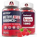 Methylated B12 Gummies 5000mcg/10000mcg & L-Methylfolate 400mcg + Iron 18mg