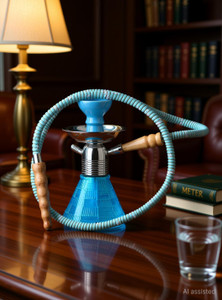 metier 22 cm glass smoking hookah hose pipe home dcor set mouth tip chillum hukka 9 inch glass hookah blue