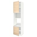 ProTuning METOD Hi cb f oven/micro w 2 drs/shelves, white/Askersund light ash effect, 60x60x240 cm