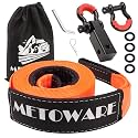METOWARE Heavy Duty Tow Strap Recovery Kit with Receiver Kit, 3" x 20ft