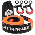 METOWARE Heavy Duty Tow Strap Recovery Kit with D Ring Shackle, 3" x 20ft