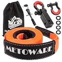 METOWARE Heavy Duty Tow Strap Recovery Kit with Receiver Kit, 3" x 20ft