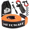 METOWARE Heavy Duty Tow Strap Recovery Kit with Receiver Kit, 3" x 30ft