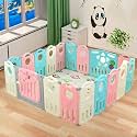 Playpen for Babies upto 5 year Baby Play Area Indoor Setup Foldable Play Yard Fence for Toddlers Kids Playarea Setup Outdoor Children Play Area with Gate, Balls, Basketball Stand, mat, drawing board sketch (Multicolour, 18 Pa