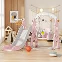 7in1 slider for kids 2 to 5 years big size indoor with Basketball combo for Home Toddler Slide baby slide outdoor with Ball Castle Sliding for Kid Children Slides foldable Kids Slider Big Size