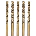 Metric Cobalt Drill Bits 10.5mm 5PCS, M35 high Speed Steel, high Hardness Straight Shank Drill, Mechanical or Hand Drill for Drilling, Suitable for Stainless Steel, Iron, Copper and Aluminum.