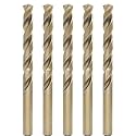 Metric Cobalt Drill Bits 10mm 5PCS, M35 high Speed Steel, high Hardness Straight Shank Drill, Mechanical or Hand Drill for Drilling, Suitable for Stainless Steel, Iron, Copper and Aluminum.