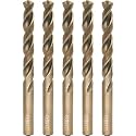 Metric Cobalt Drill Bits 12.5mm 5PCS, M35 high Speed Steel, high Hardness Straight Shank Drill, Mechanical or Hand Drill for Drilling, Suitable for Stainless Steel, Iron, Copper and Aluminum.