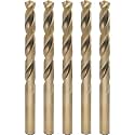 Metric Cobalt Drill Bits 12mm 5PCS, M35 high Speed Steel, high Hardness Straight Shank Drill, Mechanical or Hand Drill for Drilling, Suitable for Stainless Steel, Iron, Copper and Aluminum.