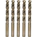 Metric Cobalt Drill Bits 13mm 5PCS, M35 high Speed Steel, high Hardness Straight Shank Drill, Mechanical or Hand Drill for Drilling, Suitable for Stainless Steel, Iron, Copper and Aluminum.