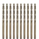 Metric Cobalt Drill Bits 4mm 10PCS, M35 high Speed Steel, high Hardness Straight Shank Drill, Mechanical or Hand Drill for Drilling, Suitable for Stainless Steel, Iron, Copper and Aluminum.