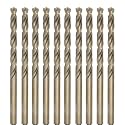 Metric Cobalt Drill Bits 5.2mm 10PCS, M35 high Speed Steel, high Hardness Straight Shank Drill, Mechanical or Hand Drill for Drilling, Suitable for Stainless Steel, Iron, Copper and Aluminum.