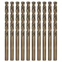 Metric Cobalt Drill Bits 6.5mm 10PCS, M35 high Speed Steel, high Hardness Straight Shank Drill, Mechanical or Hand Drill for Drilling, Suitable for Stainless Steel, Iron, Copper and Aluminum.
